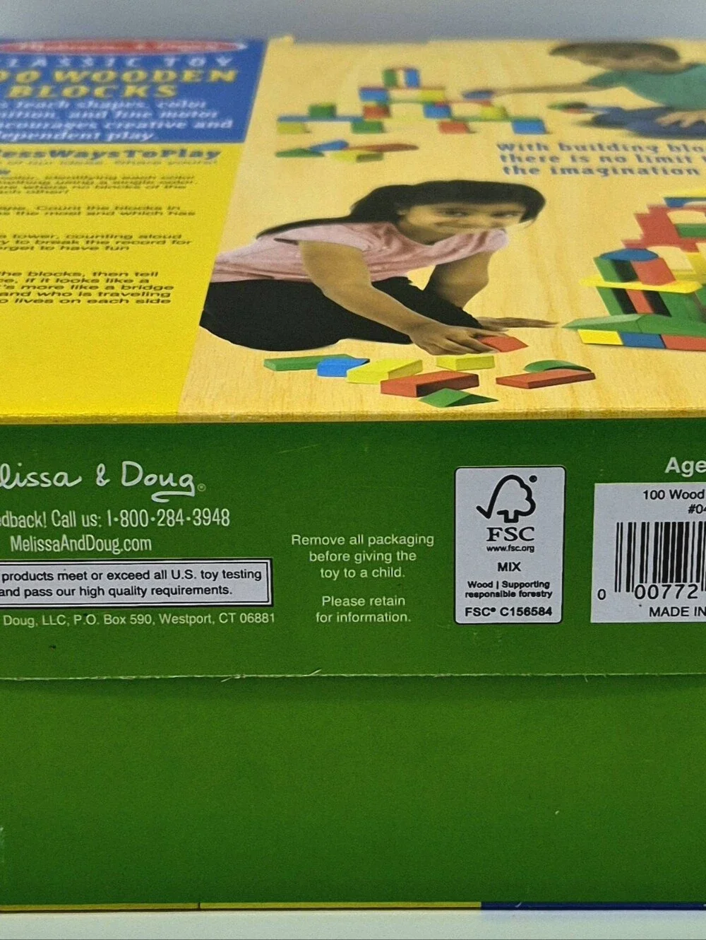 🧸 Melissa & Doug 100 Wooden Blocks Building Set – New Sealed